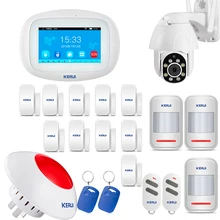 KERUI K52 сенсорный экран беспроводной GSM Wifi домашняя система охранной сигнализации комплект сигнализации приложение PIR Motion Siren Rfid Управление