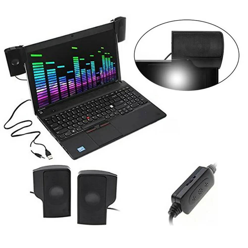 노트북 PC 노트북용 미니 휴대용 스피커, 3.5mm 잭, 6W USB 클립온 스테레오 스피커, 볼륨 앰프, P01