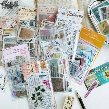 

Retro English Series Bullet Journal Decorative Writable Paper Stickers Scrapbooking Stick Label Diary Stationery Album Stickers