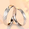 Trendy Wedding Ring Pure 100% 925 Sterling Silver Micro Scrub Couple Band Jewelry Accessories Gift for Women / Men Lovers 2