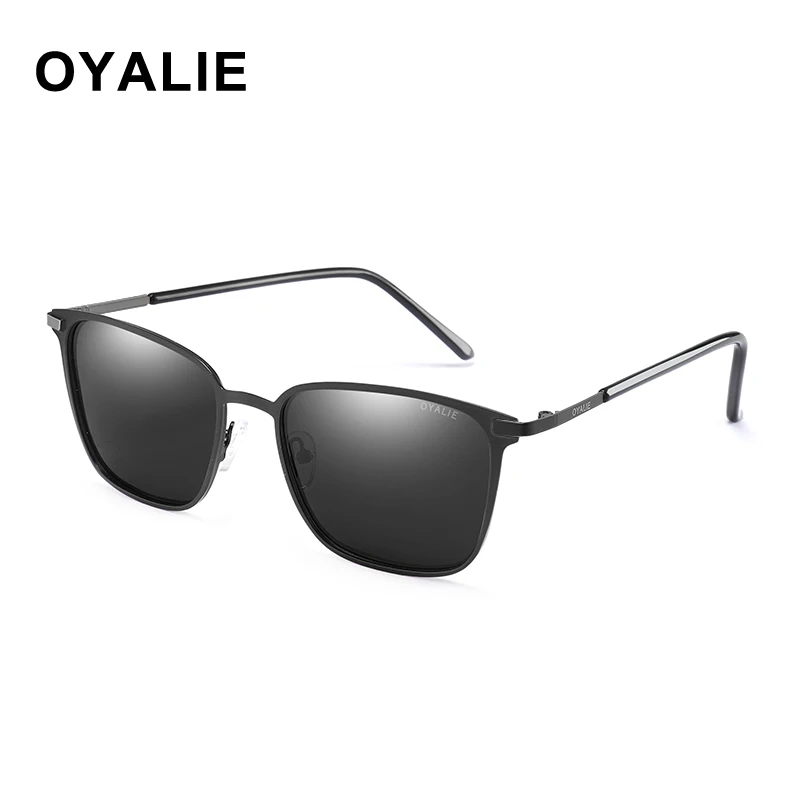 OYALIE, поляризационные солнцезащитные очки, для вождения, квадратные оттенки, женские солнцезащитные очки, для мужчин, коричневые очки, Роскошные, lentes Gafas de sol mujer - Цвет линз: C1 Black