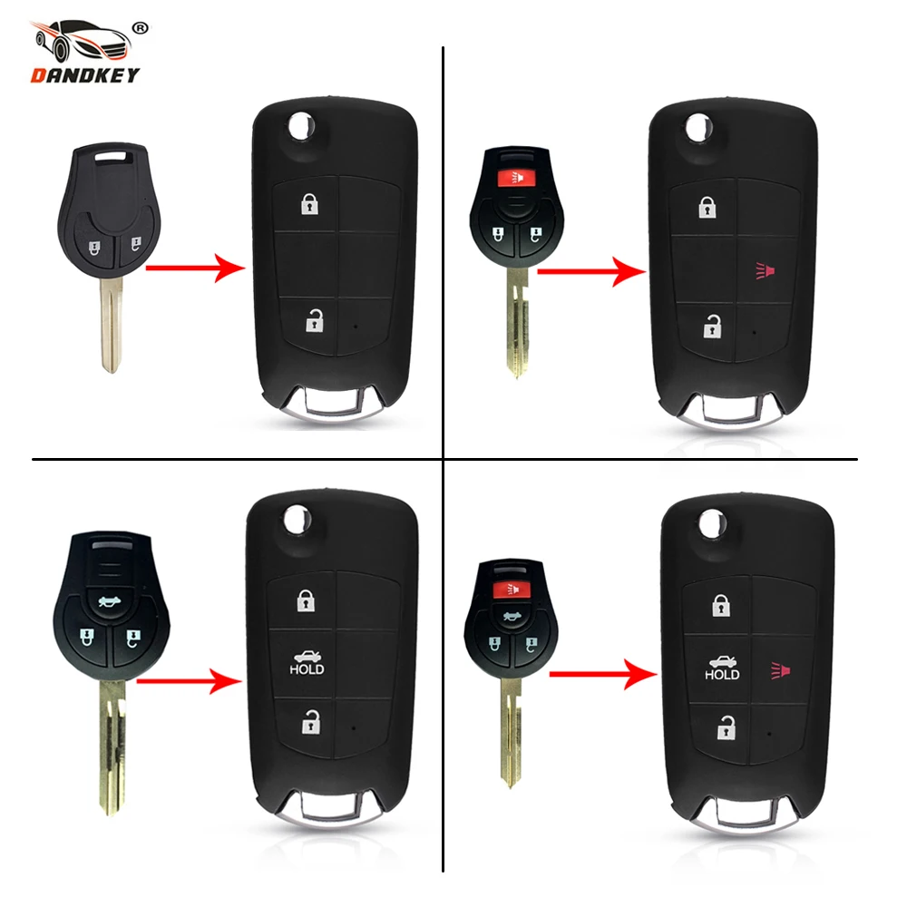 Модифицированный ключ Dandkey для Nissan Sentra Versa Altima Cube S SL Rogue March Qashqai солнечное сильфи