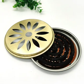 

Mosquito Incense Holder Mosquito Coil Tray with Lid Gray Tray Portable Sawteeth Mosquito Coil Tray with Lid Mosquito Smudge Box