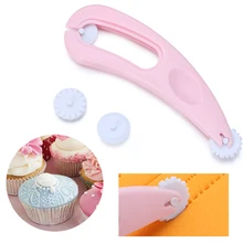 1PC Pink ABS Plastic Pastry Cutting Machine Fondant Mold Cake Roller Biscuit Cutter Baking Embossing Decor Mould Kitchen Tools