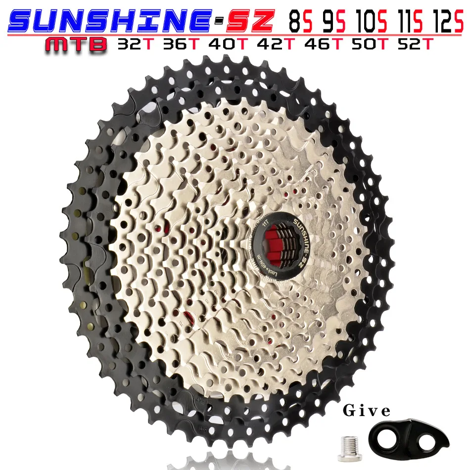 SUNSHINE MTB Cassette 8 9 10 11 12 Speed 32/36/40/42/46/50/52T Mountain Bicycle Freewheel Bike Sprocket For Shimano SRAM SUNRACE |