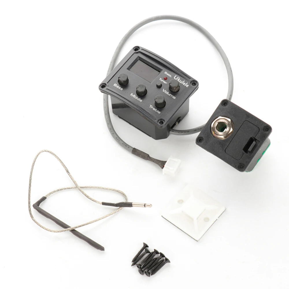 Guitar Accessories Ukulele Pickup Preamp 3-Band Eq Equalizer Tuner System With Lcd Display Guitar Parts