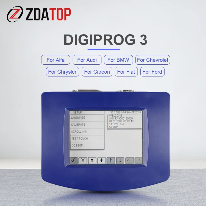 Digiprog 3 OBD Digiprog III с OBD2 кабелем ST01 ST04 Поддержка нескольких языков Digiprog3 OBD для Fiat для Chysler