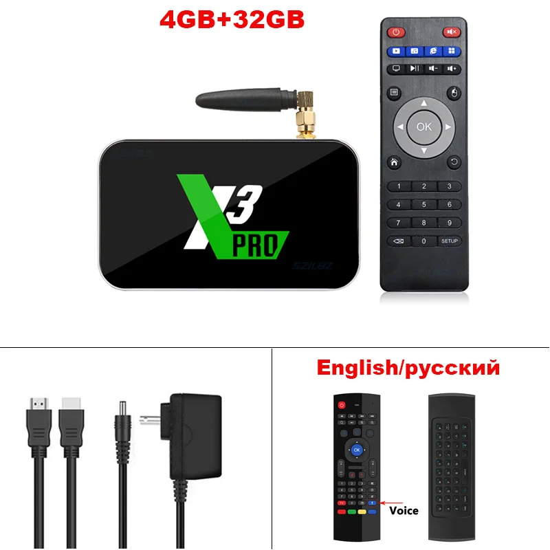 X3 PRO X3 cube Android9.0 ТВ-приставка Amlogic S905X3 DDR4 2 ГБ 16 ГБ 4 ГБ 32 ГБ 2,4G и 5G WiFi 1000LAN телеприставка Bluetooth 4K медиаплеер - Цвет: 4GB32GB Add MX3