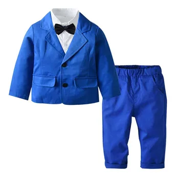 

Children's Formal Suit Baby Boys Bow Tie Wedding Party Dress Kids Gentleman Sets Children Winter Autumn Performance Clothing