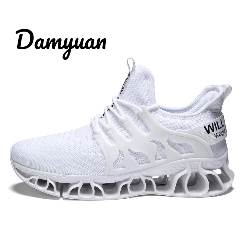 Damyuan/ г. Новая модная Осенняя Мужская дышащая повседневная спортивная обувь из некожи, увеличивающая рост - Цвет: Белый