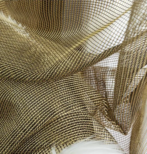 Легкий роскошный промышленный Стиль Современный простой металлический цвет тюль шторы для гостиной спальни полые мелко плетеный узор T244#4 - Цвет: Metal Color