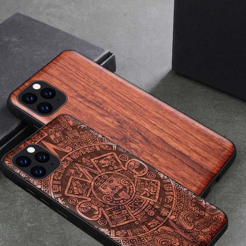 

BOOGIC Original Wood Phone Case For iPhone 11 Pro Max Wood +TPU Cover For iPhone XR X XS Max 7 8 6 6s plus Slim Wooden Coque
