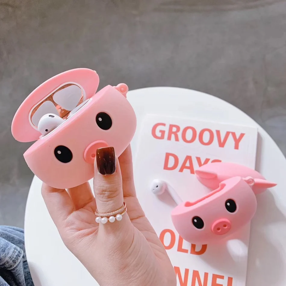 3D милый богатый мультяшный чехол с животными для AirPods 2 чехол силиконовый Bluetooth беспроводные наушники чехол для Apple Air pods чехол