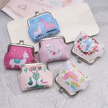 

Women Wallet Bag Fashion Printed Unicorn Coin Purses Flamingo Cactus Alpaca Money Bag Zipper Coin Purse Key Ring Girl Gift