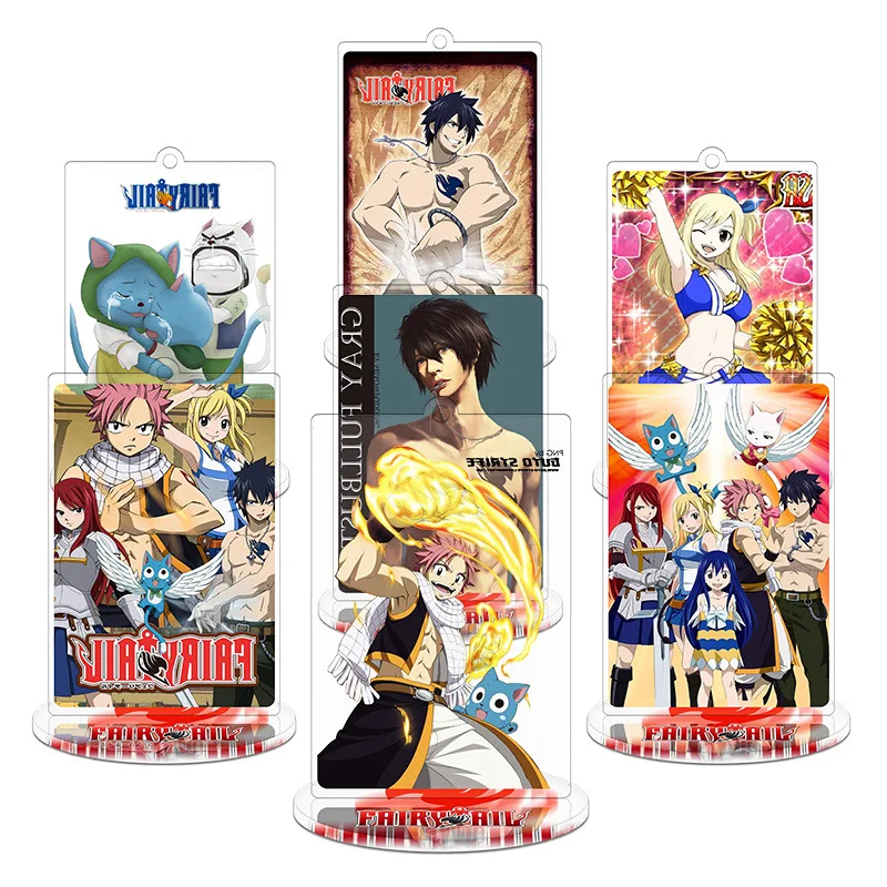 

Height 9cm FAIRY TAIL Anime Action Figure Toy Acrylic Keychain Decorative Ornaments
