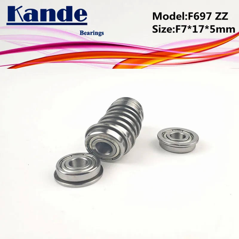 Kande подшипники F697ZZ 10 шт. ABEC-1 F697 ZZ F697-2Z миниатюрный радиальный подшипник F7 * 17*5 мм 697 F697