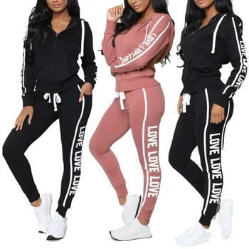 

2020 Spring Casual 2 Pieces Hoodies Sweatpants Women's Sets Women's Clothing Tracksuits Sportswear Pullovers Female Outfit