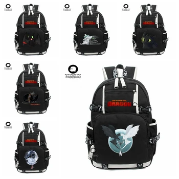 

New How To Train Your Dragon 3 Light Fury Night Fury Backpack women Travel shoulder Bag men Teenagers school Laptop bag Mochila