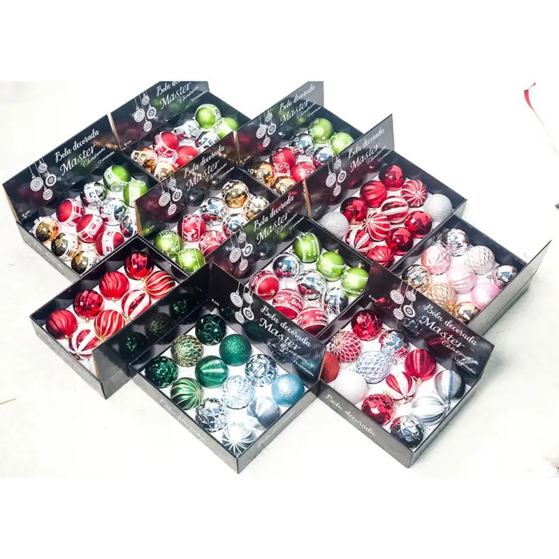 

12pcs 8cm Christmas Balls Party Baubles Xmas Tree Decoration Hanging Ornament Xmas Home Party Decor New Year Gift X4YD