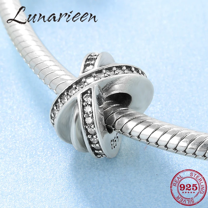 Authentic 925 Sterling Silver Double Circle Hoop zirconia Beads Fit Original European Charms Bracelet Jewelry trendy 2018 | Украшения и