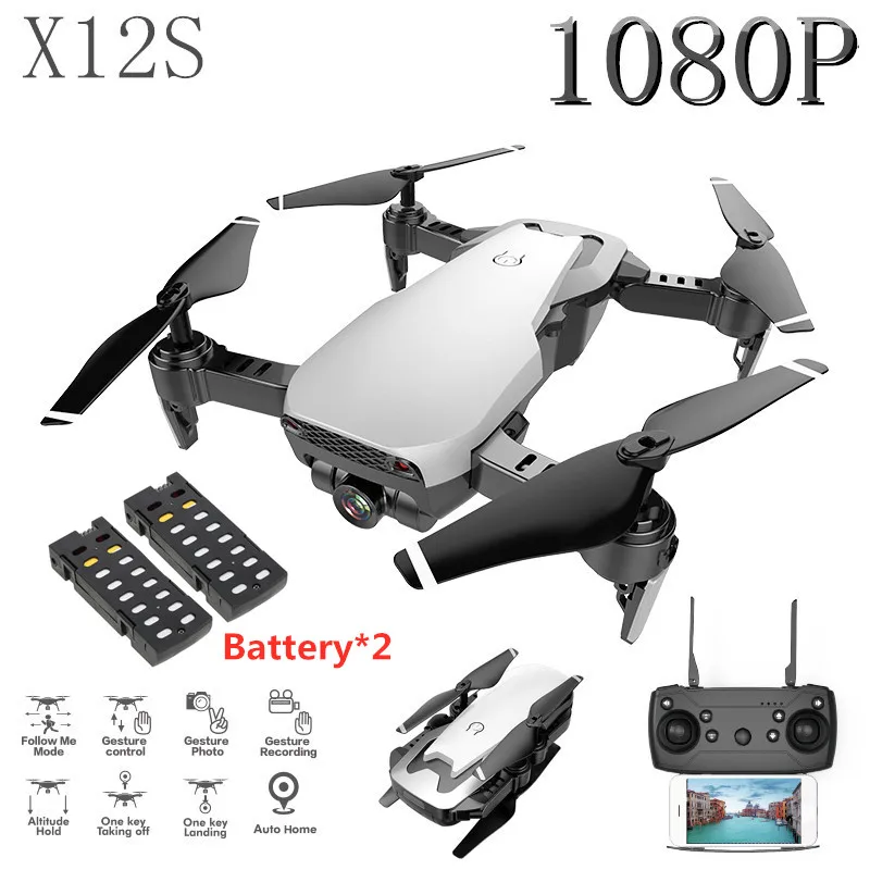 X12S мини 4K камера Дрон высокое удержание режим RC Квадрокоптер WiFi FPV складной вертолет пульт дистанционного управления 1080P камера Дрон игрушка RTF - Цвет: 1080P-white-2B