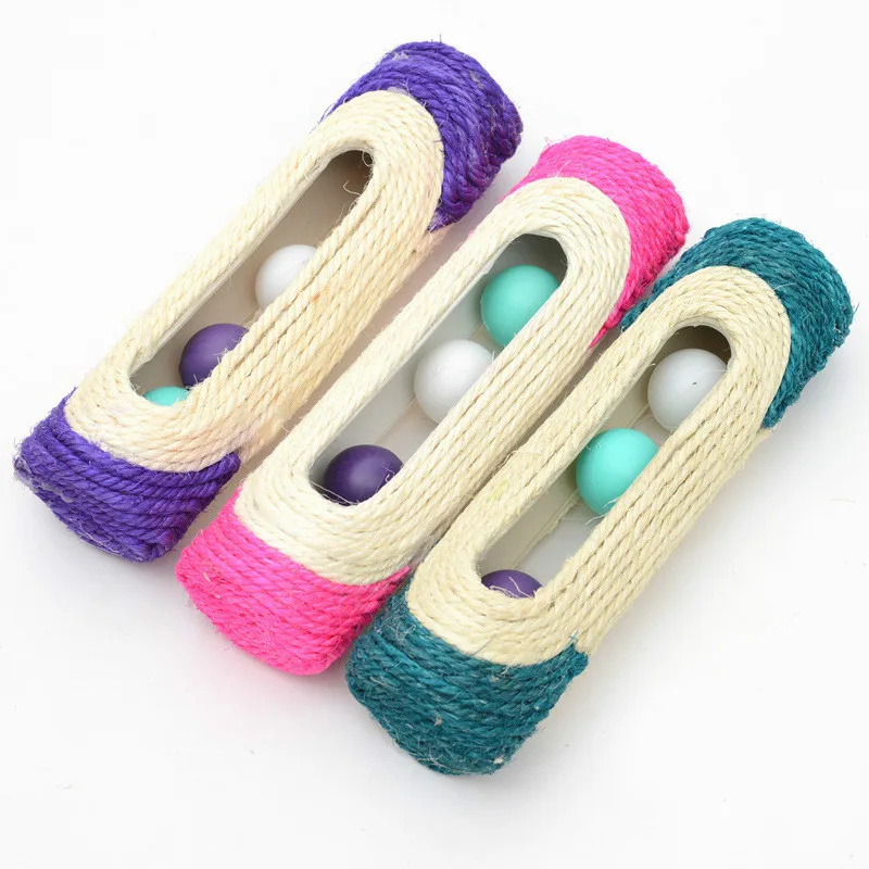 

1 unit Creative Roller Pet Cat Toys Natural Sisal Hemp Scraper Mat Climbing Frosted Frame Claws Toy Board