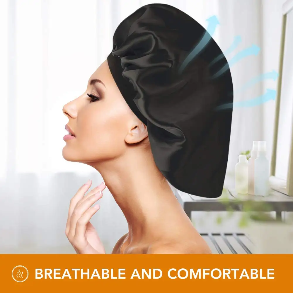 Fashion Satin Bonnet Silk Curly Natural 