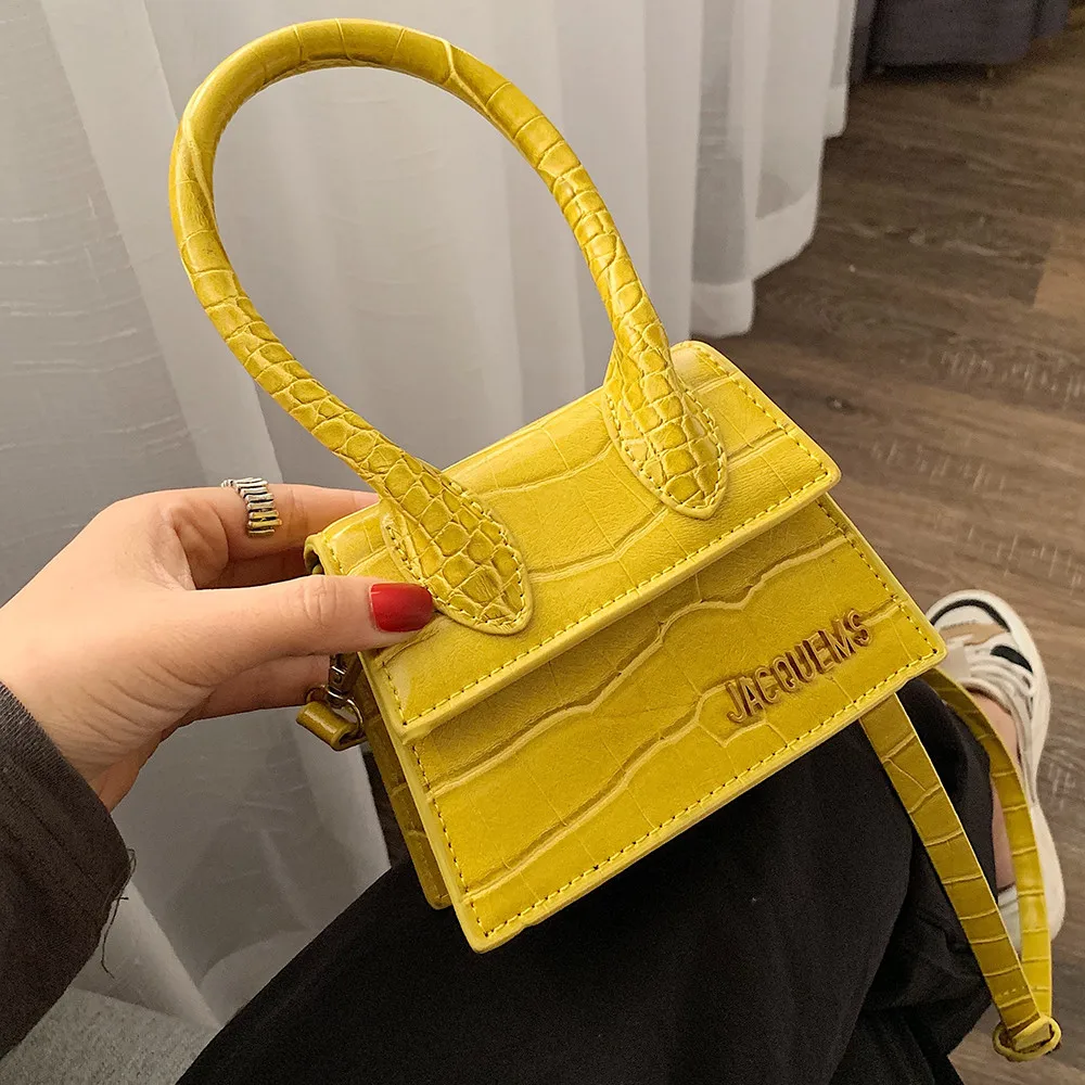 Croco Yellow Женская мини-сумка, новинка, роскошная крокодиловая сумка, женские сумки, известный дизайнер, искусственная кожа, сумки через плечо, bolso sac - Цвет: Croco Yellow