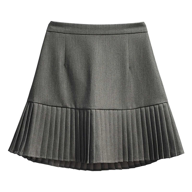 Размера плюс женские плиссированные мини-юбки трапециевидной формы Черные Серые мини-юбки с оборками осенние корейские школьные Kawaii XXXL 4XL женские юбки