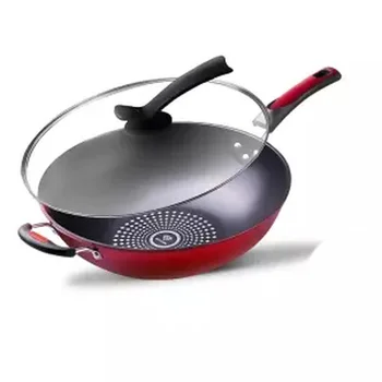 

Non-stick Pan 32CM Wok No Oil Smoke Pot with Wok Wok Gas Cooker Universal Non Stick Pan Cast Iron Pancake Pan Frying Pot Cooking