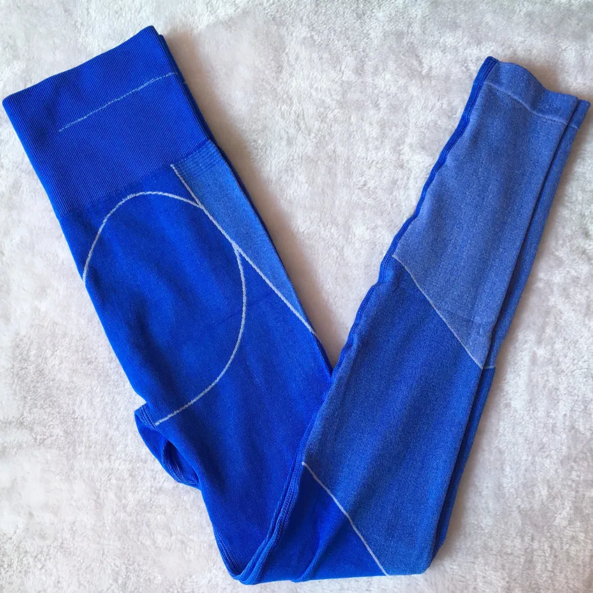 CB1064 blue pant Осенне-зимняя бесшовная женская футболка с длинным рукавом для йоги, укороченный топ для тренажерного зала, футболка для фитнеса, спортивная рубашка, спортивные топы для женщин, спортивная одежда - Цвет: CB1064 blue pant