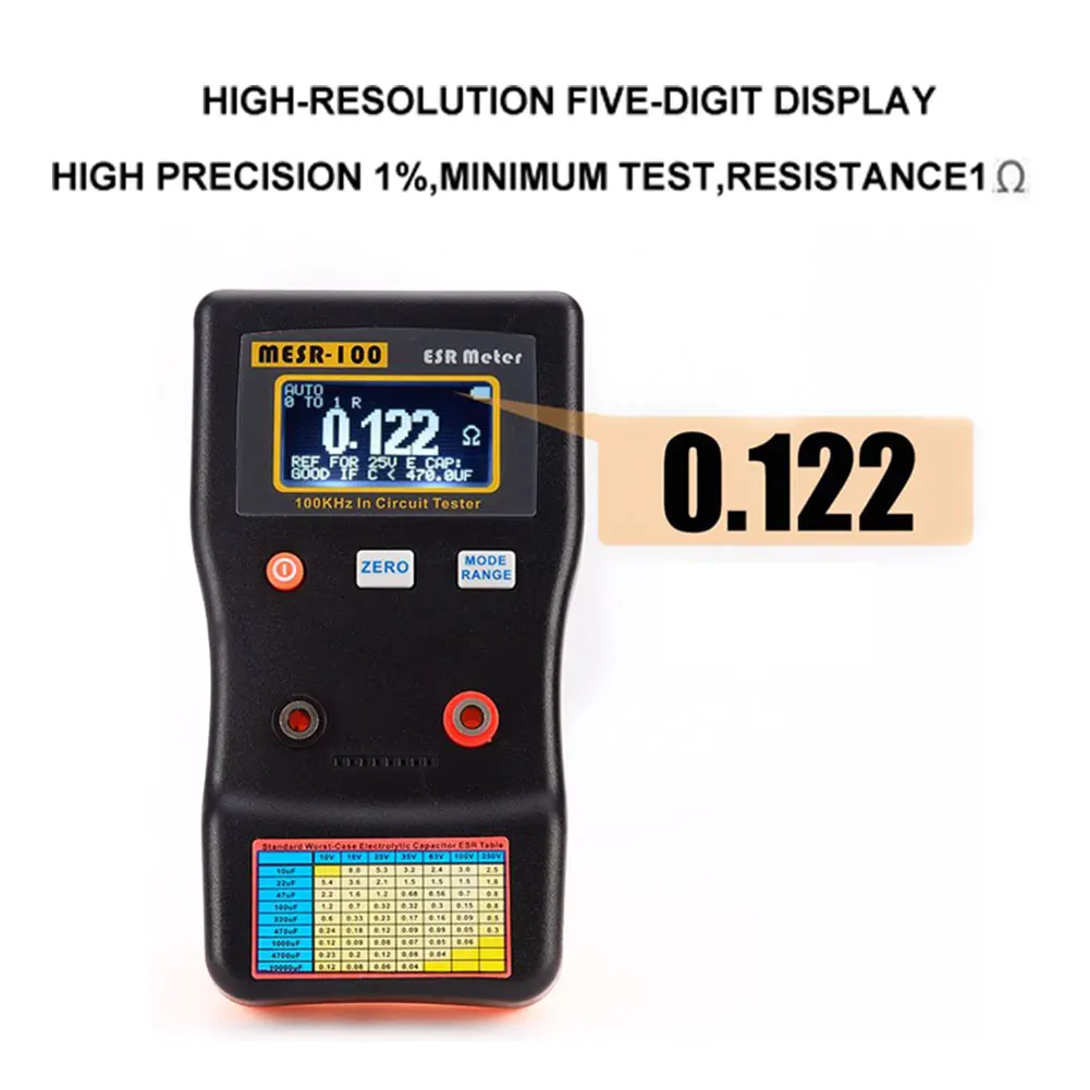 MESR 100 LCD Display Multimeter Multifunctional Measuring Tools Universal Internal Resistance Tester Portable Capacitance Meter