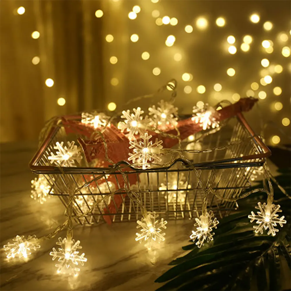 

5M Solar Powered Fairy String Lights Christmas Outdoor Snowflake Fairy Garland Decoration for Xmas Garden Yard Party Wedding