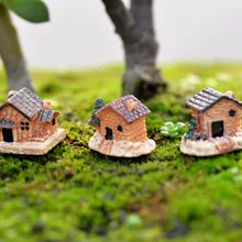 Фигурка мини кукольный домик каменный дом смола для дома Искусственный DIY Мини Ремесло пейзаж с коттеджем украшения Аксессуары