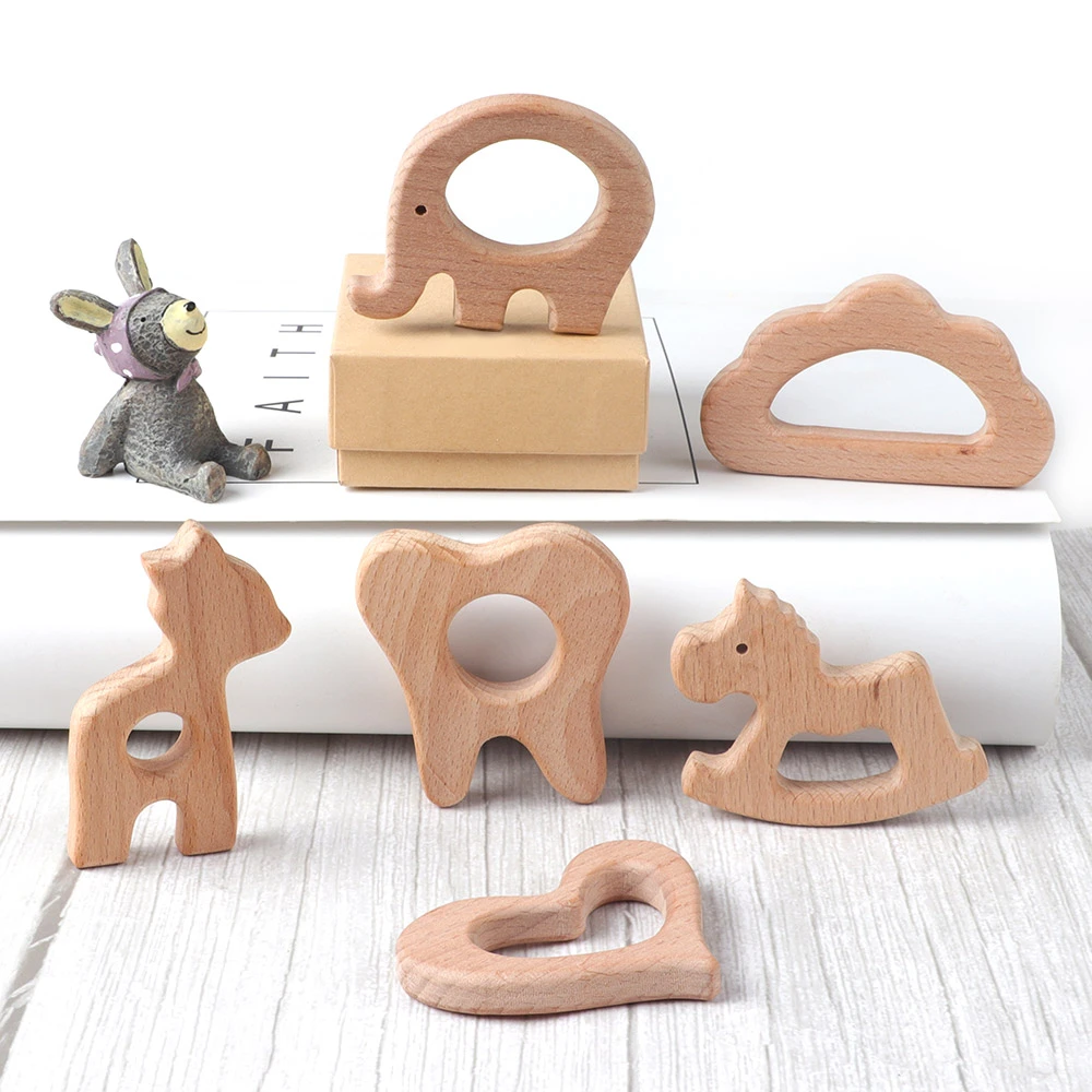 wooden teether shapes