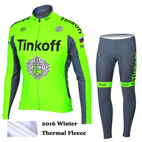 Maillot Ropa Ciclismo Invierno Tinkoff зимний комплект велосипедной одежды из флиса с длинными рукавами, велосипедная одежда - Цвет: 3