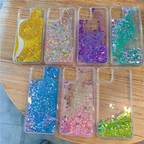 IUENUA Glitter Moving Liquid Cover For iPhone 11 Pro Max X XS XR MAX 6 6S 7 8 Plus Stars Love Sequins Luxury Phone Case |