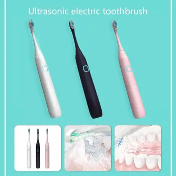 

Ultrasonic Electric Toothbrush Automatic IP65 Waterproof Removal of 38% Plaque Gingiva Protection with 2pcs Brush Heads