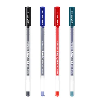 

4 Pcs 0.5mm Basic Liner Roller Ball Pen For Writing Signature Ballpoint 4 Color Gel Ink Pens Office Tools School Supplies