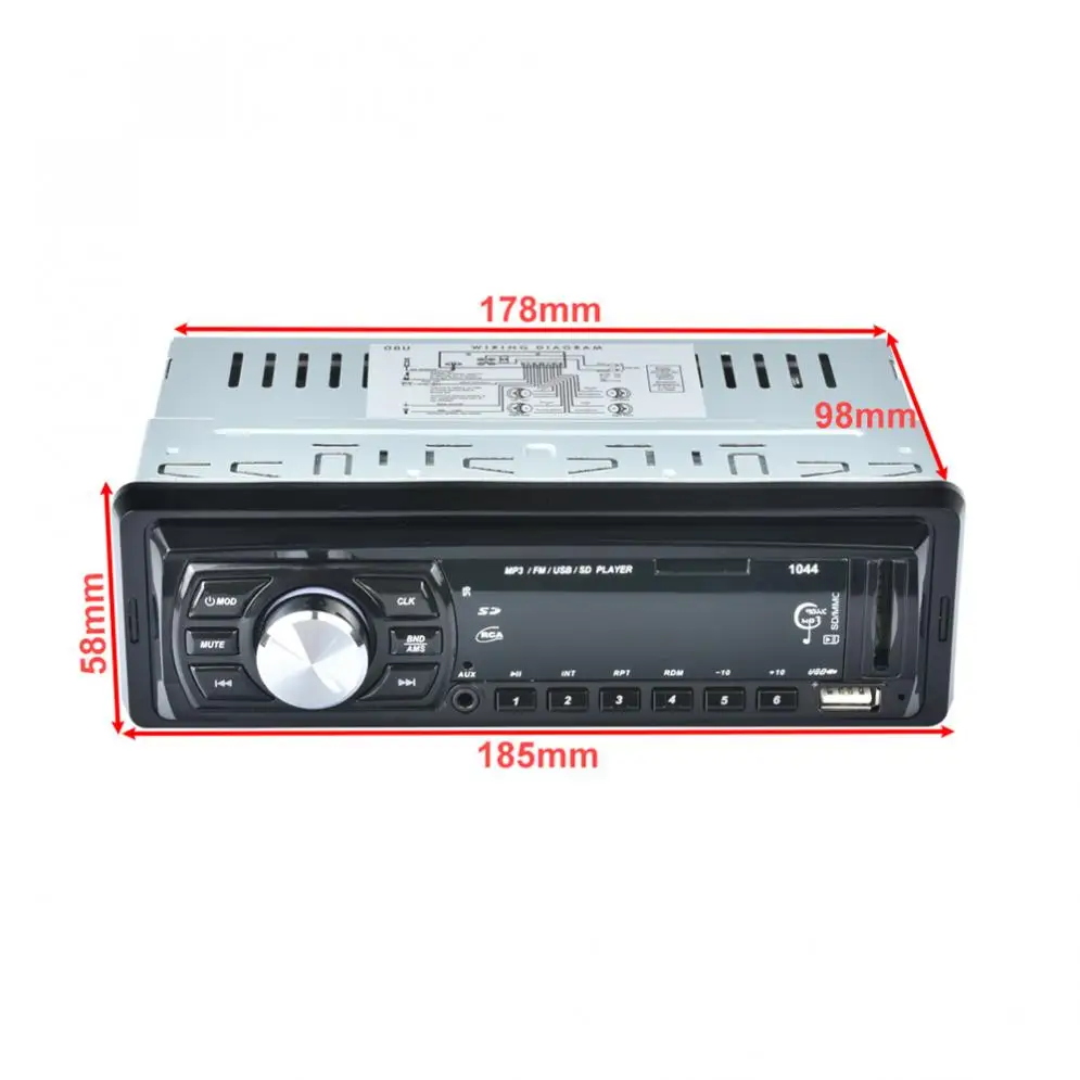 Универсальный автомобильный Аудиомагнитола 50Wx4 usb MP3-плеер 12 В fm-радио приемник светодиодный стерео дисплей SD USB mp3 WMA радио Музыкальный плеер