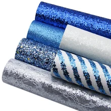 20*34 см, 6 шт., синяя серия, блестящая кружевная кожа в полоску, ассорти, набор для самостоятельной работы, 1Yc7990