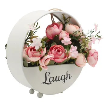 

American Art Wall Hanging Flower Iron Basket Flower Set Wall Hanging Wall Living Room Bedroom Accessories Home Crafts Flowers