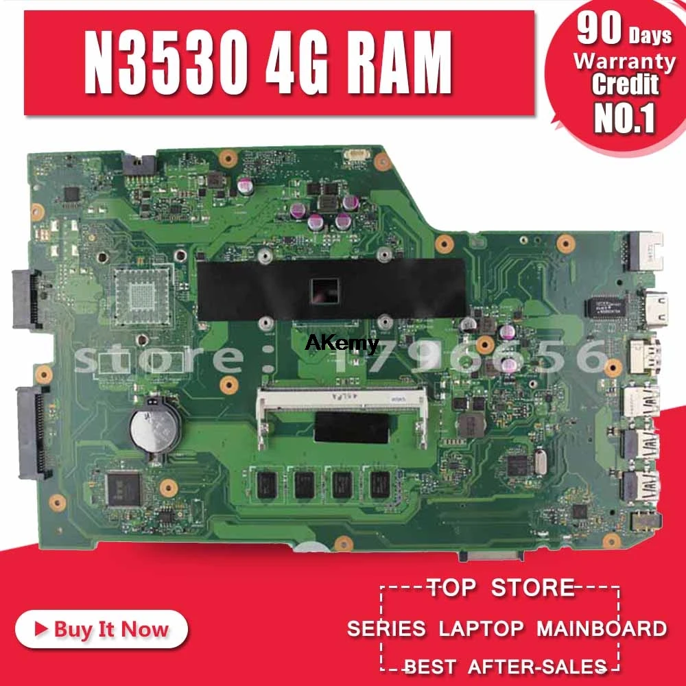 X751MA материнская плата для ноутбука N3530 4 ядра rev2.0 For Asus k751M K751MA R752M R752MA X751MD тестовая