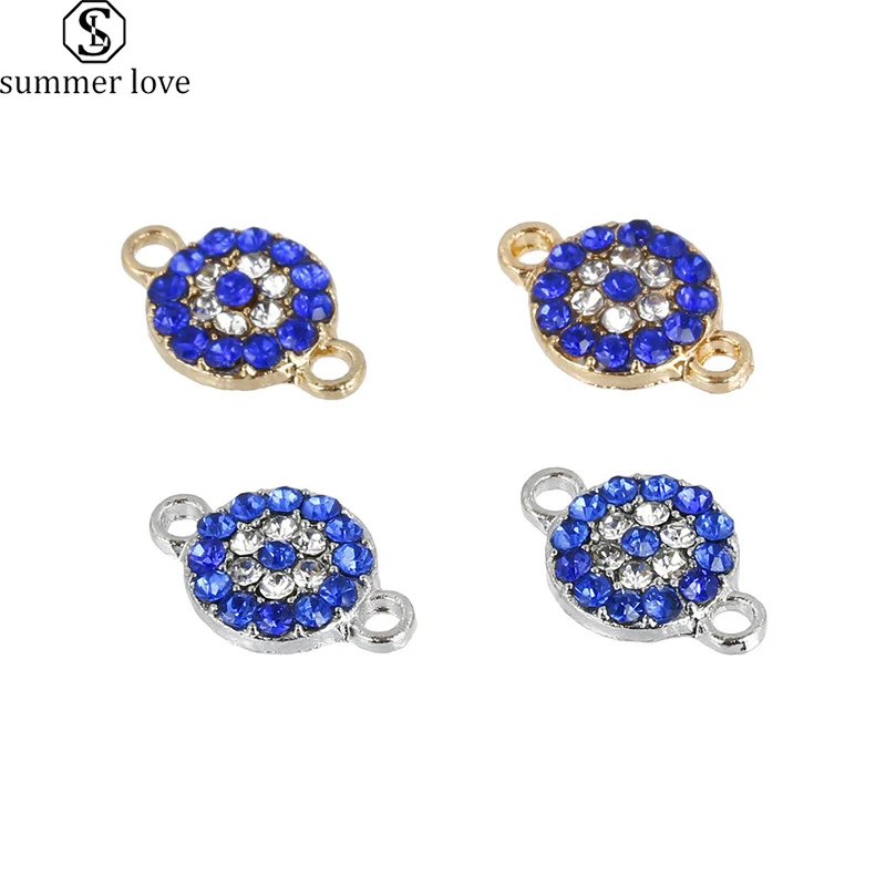 

20Pcs Lot Silver Plated Blue Evil Eyes Charms Alloy Metal Lucky Crystal Charm Protection Fit DIY Gift Jewelry 14mm*18mm