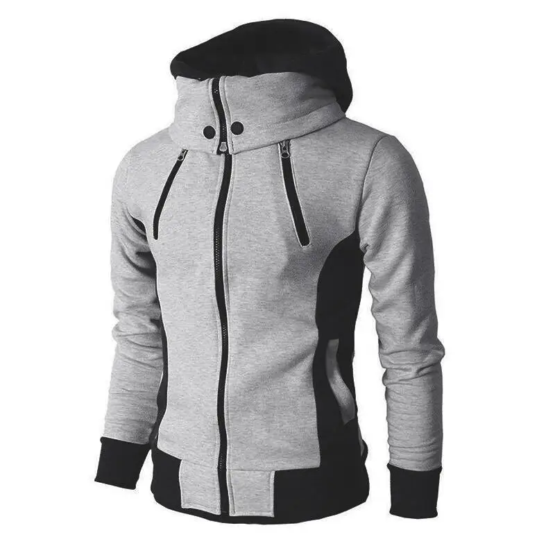 Koop Mannen Hoodies Sweatshirts Winter Rits Sjaal Kraag Sport Fleece Jassen Slim Fit Fake 2 Stuks Streetwear Plus Size Mannelijke Uitloper