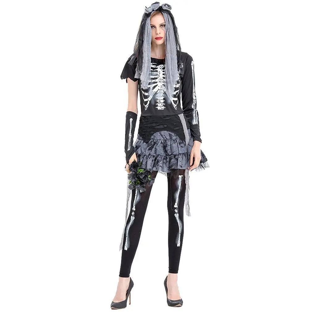 

Women Cosplay Halloween Costume Horror Ghost Dead Corpse Zombie Bride Skeleton Frame Ghost Bride Zombie Costume