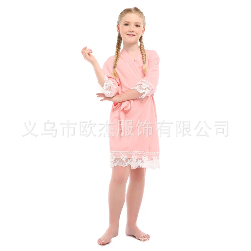 Pink Одежда для сна, ночная рубашка, Детские хлопковые кружевные пижамы, ночная рубашка, удобные женские халаты, пижамы, пижамный комплект - Цвет: Pink