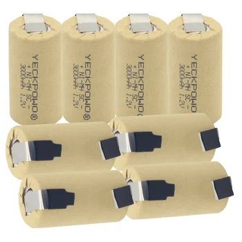 

Europe Fast delivery yeckpowo 3000mah SUB C battery 42.5*22mm SC batteries rechargeable 1.2v nimh no memory effect welding tabs
