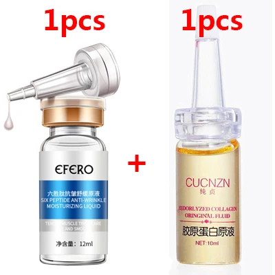 2Bottles Шесть пептидов Сыворотка для лица против морщин против старения укрепляющий коллагеновый крем для лица увлажняющий отбеливающий уход за кожей - Вес нетто: 2Bottles