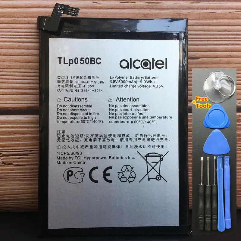 Новый оригинальный аккумулятор 5000 мАч TLp050BC для Alcatel One Touch 5023F PIXI 4 Plus внешние